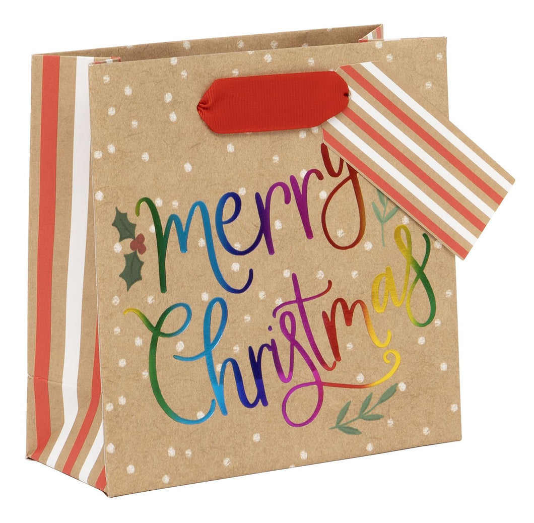 Rainbow Merry Christmas Gift Bag - Small