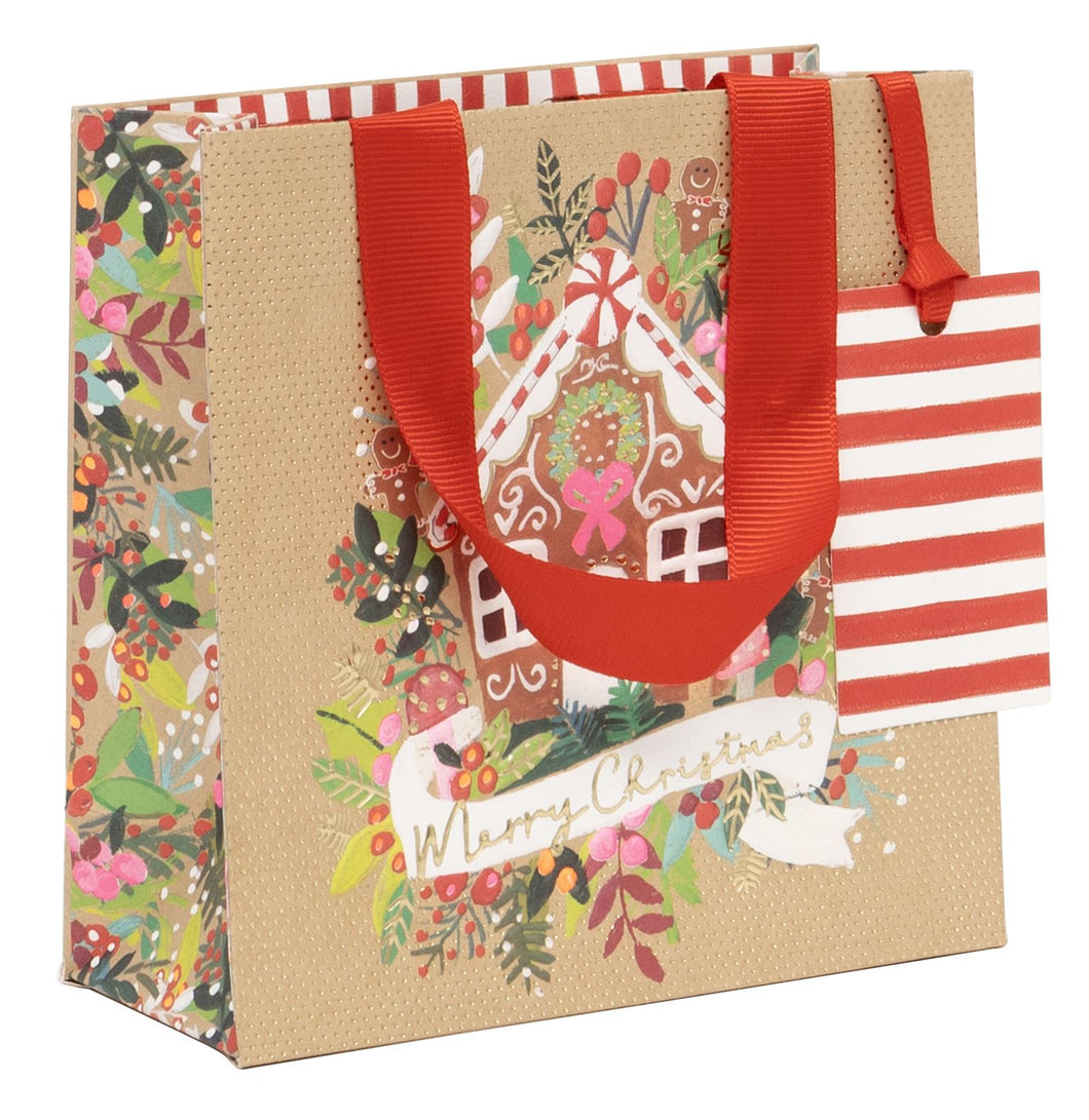 Gingerbread Kraft Gift Bag - Small