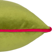 Load image into Gallery viewer, Meridian Velvet Cushion Lime/Hot Pink
