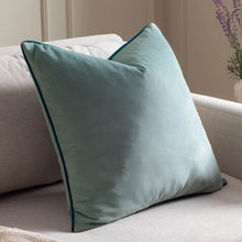 Load image into Gallery viewer, Meridian Velvet Cushion Mineral/Teal
