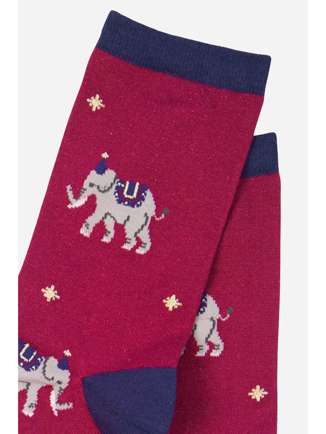 Women's Elephant Print Party Ankle Socks Fuchsia