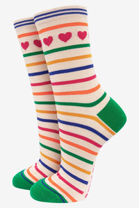 Women's Heart Stripe Socks