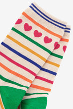 Load image into Gallery viewer, Women&#39;s Heart Stripe Socks
