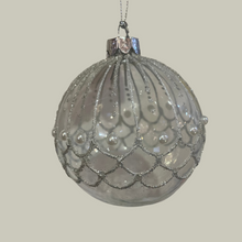 Load image into Gallery viewer, Clear Glass Silver Glitter Bauble
