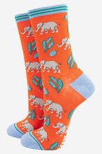 Load image into Gallery viewer, Women&#39;s Elephant Print Bamboo Socks
