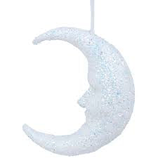 White Sparkly Moon Face Dec