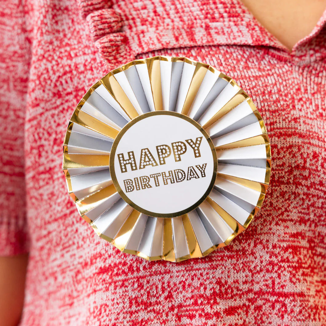 Happy Birthday Badge Gold