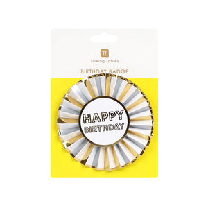 Happy Birthday Badge Gold