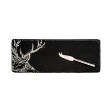 Load image into Gallery viewer, Mini Slate Cheese Board &amp; Knife Set - Stag

