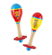 Load image into Gallery viewer, Traditional Wooden Lion &amp; Monkey Maracas Toy Set
