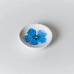 Blue Poppy Mini Round Trinket Dish