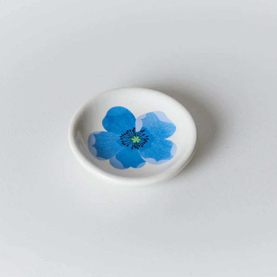 Blue Poppy Mini Round Trinket Dish