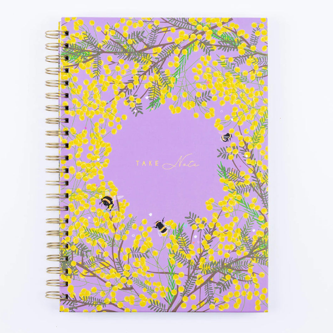Lilac Mimosa A4 Notebook