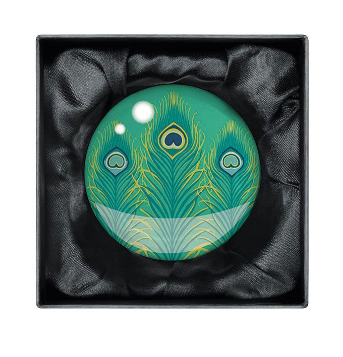 Peacock Feathers Jade Paperweight