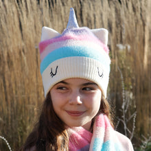 Load image into Gallery viewer, Rainbow Unicorn Winter Hat - 3-6yr
