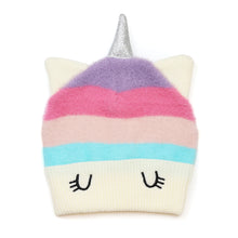 Load image into Gallery viewer, Rainbow Unicorn Winter Hat - 3-6yr
