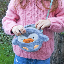 Load image into Gallery viewer, Grey Round Poppy Penguin Kid's Bag
