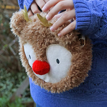 Load image into Gallery viewer, Dasher Reindeer Fleecy Kid's Round Zip Bag
