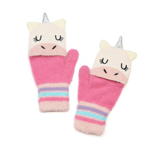 Load image into Gallery viewer, Rainbow Unicorn Mittens - 3-6yrs
