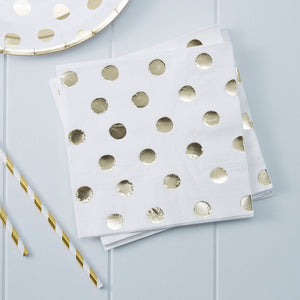 Gold Foiled Polka Dot Party Napkins