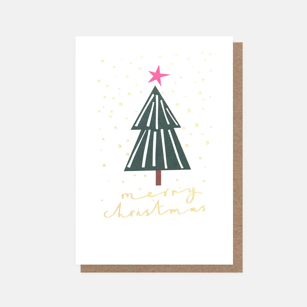 Tree With Star Small Christmas Card Pack of 10