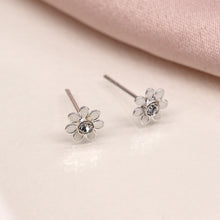 Load image into Gallery viewer, White Tiny Flower Enamel Stud - Sterling Silver
