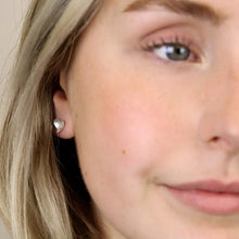 Load image into Gallery viewer, Sterling Silver Concave Heart Earrings
