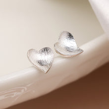 Load image into Gallery viewer, Sterling Silver Concave Heart Earrings
