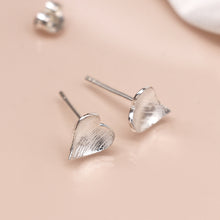 Load image into Gallery viewer, Sterling Silver Concave Heart Earrings
