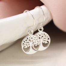 Load image into Gallery viewer, Sterling Silver Tree Of Life Earrings
