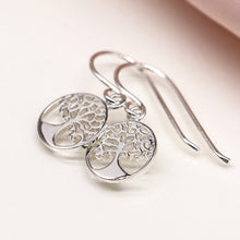 Load image into Gallery viewer, Sterling Silver Tree Of Life Earrings
