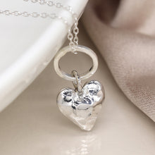 Load image into Gallery viewer, Hammered Heart on Ring - Sterling Silver
