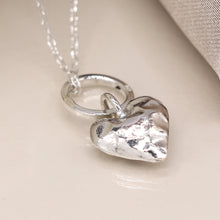 Load image into Gallery viewer, Hammered Heart on Ring - Sterling Silver
