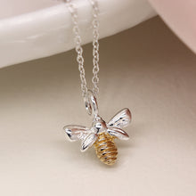 Load image into Gallery viewer, Bee Pendant Necklace - Sterling Silver
