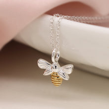 Load image into Gallery viewer, Bee Pendant Necklace - Sterling Silver
