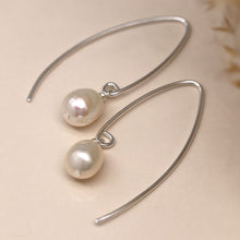 Load image into Gallery viewer, Sterling Silver Pearl Drop Earrings
