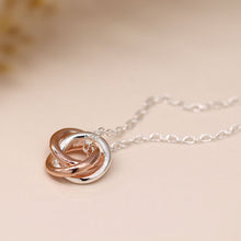 Load image into Gallery viewer, Sterling Silver and Rose Gold Hoops Necklace
