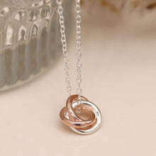 Load image into Gallery viewer, Sterling Silver and Rose Gold Hoops Necklace
