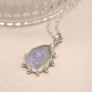 Sterling Silver Moonstone Drop Necklace