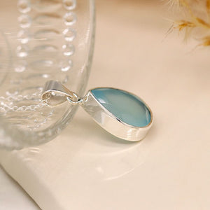 Sterling Silver Blue Chalcedony Necklace