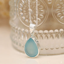 Load image into Gallery viewer, Sterling Silver Blue Chalcedony Necklace
