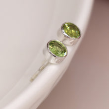 Load image into Gallery viewer, Peridot Cut 5mm Sterling Silver Studs
