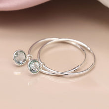 Load image into Gallery viewer, Sterling Silver with Topaz Hoop Earrings
