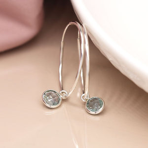 Sterling Silver with Topaz Hoop Earrings