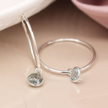 Load image into Gallery viewer, Sterling Silver with Topaz Hoop Earrings
