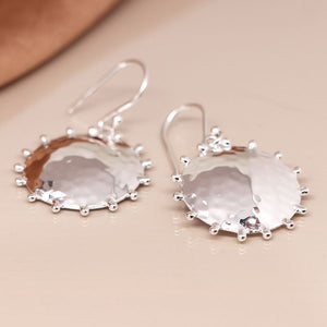 Sterling Silver Hammered Disc Earrings