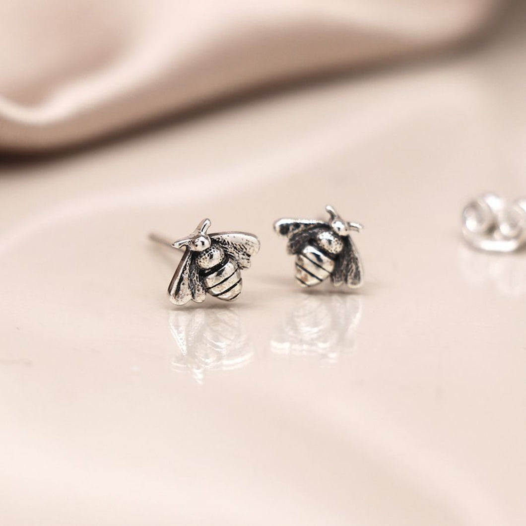 Sterling Silver Bumblebee Studs