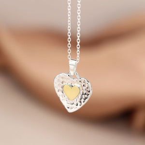 Sterling Silver Hammered Heart Pendant
