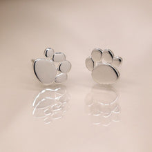 Load image into Gallery viewer, Sterling Silver Paw Print Stud Earrings
