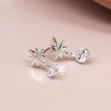 Load image into Gallery viewer, Sterling Silver Star Studs With CZ
